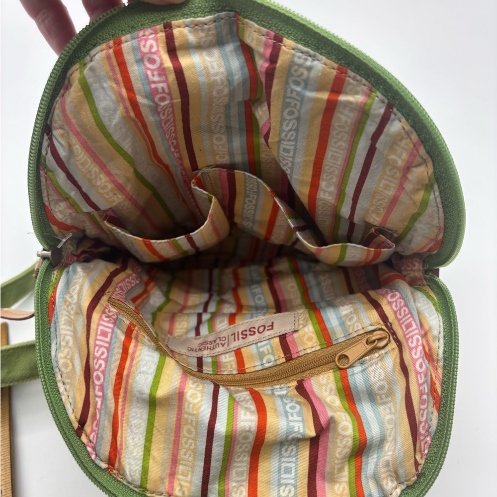 Vintage Fossil Green Canvas Mini Backpack - Casual Everyday Bag - Picture 4 of 13